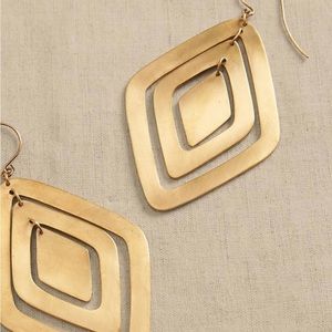 BRASS DIAMOND STATEMENT EARRINGS AUREUS + ARGENT